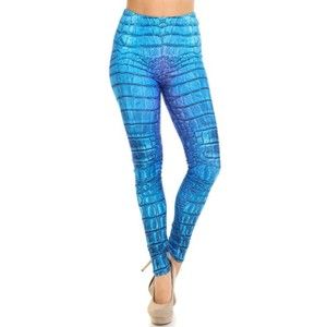 Vibrant Blue Dragon Leggings by USA Fashion™, Creamy Soft Leggings® Collection,‎